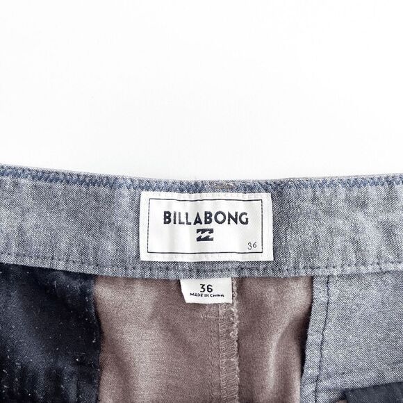 Billabong Mens Shorts Zip Up Flat Front Closure Casual Chino Brown Size 36 - Picture 3 of 7